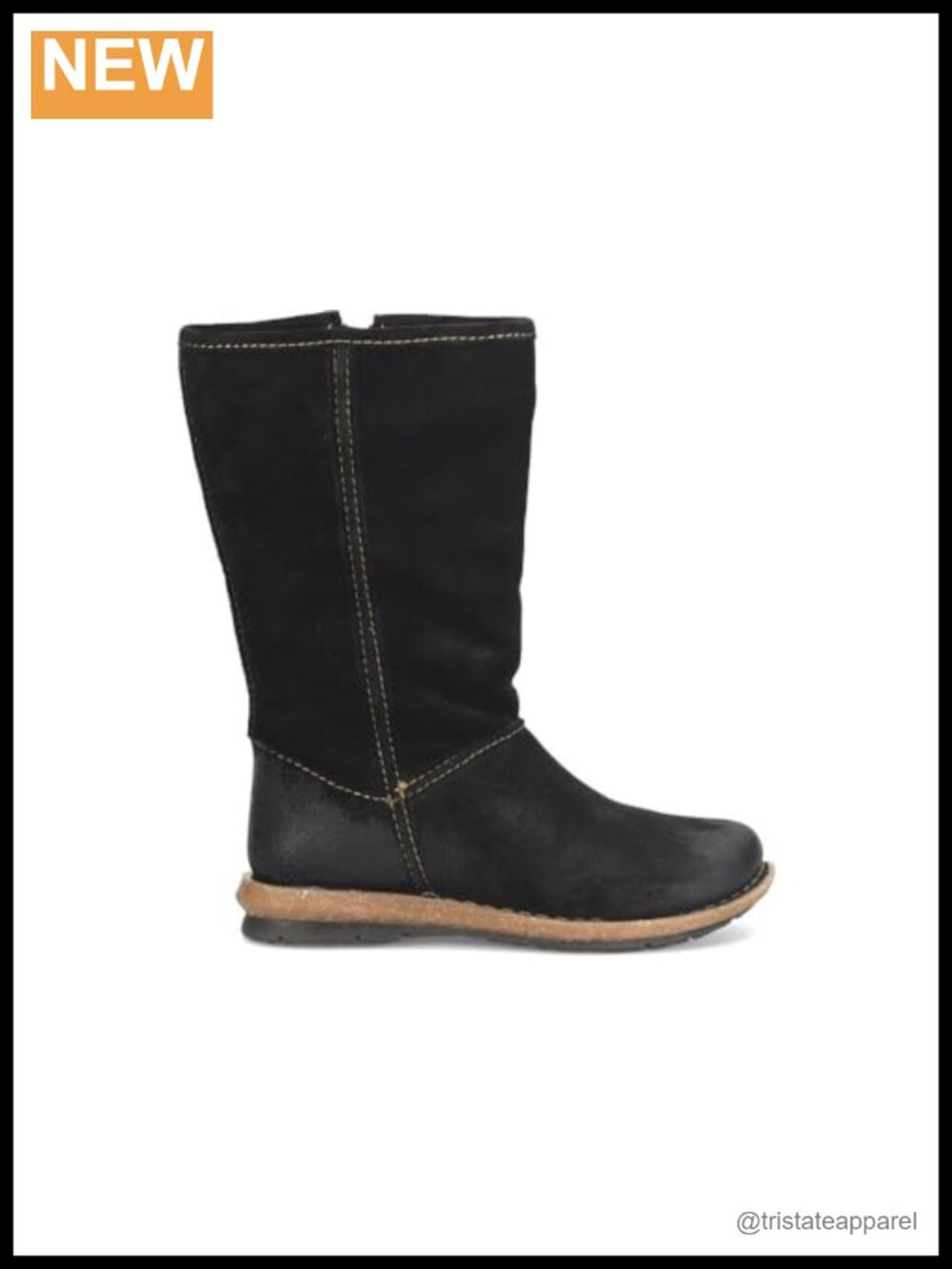 Born Women's Salee Mid Calf Boot - Suede Leather, Zip Closure, Winter